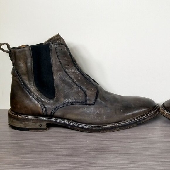 John Varvatos Fleetwood Chelsea Boots, Brown Distressed Leather, Mens Size 11 M - Picture 6 of 13